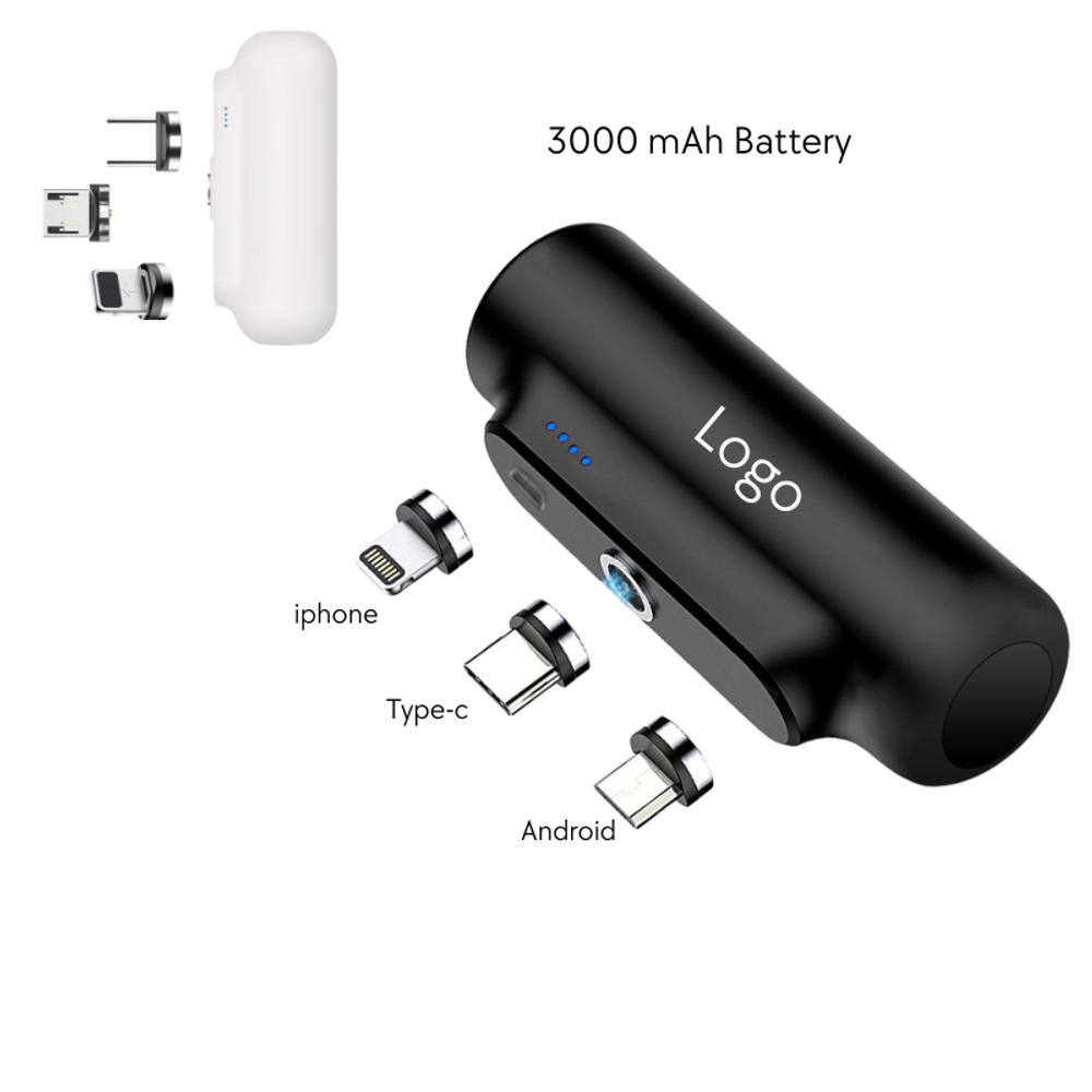 Custom Portable 3-In-1 Phone Power Bank with logo - promotional product