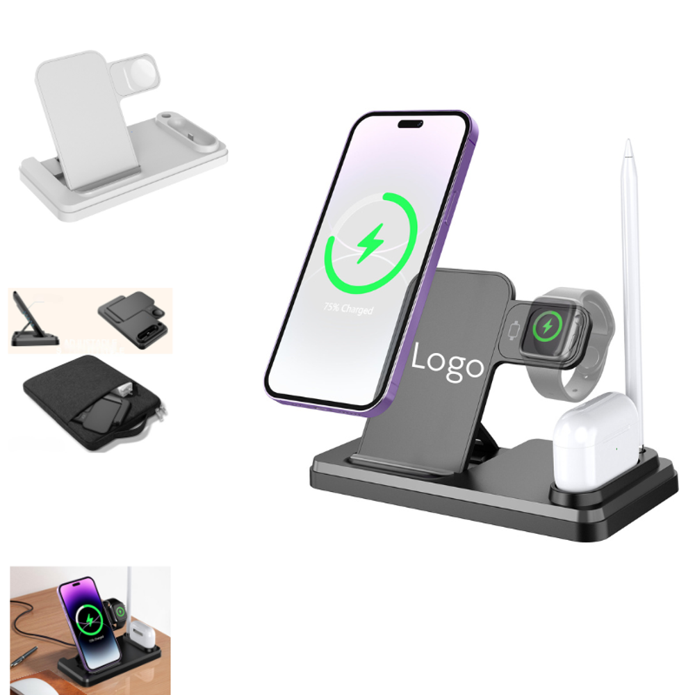 4-in-1 Foldable Wireless Charger with custom logo - image 2