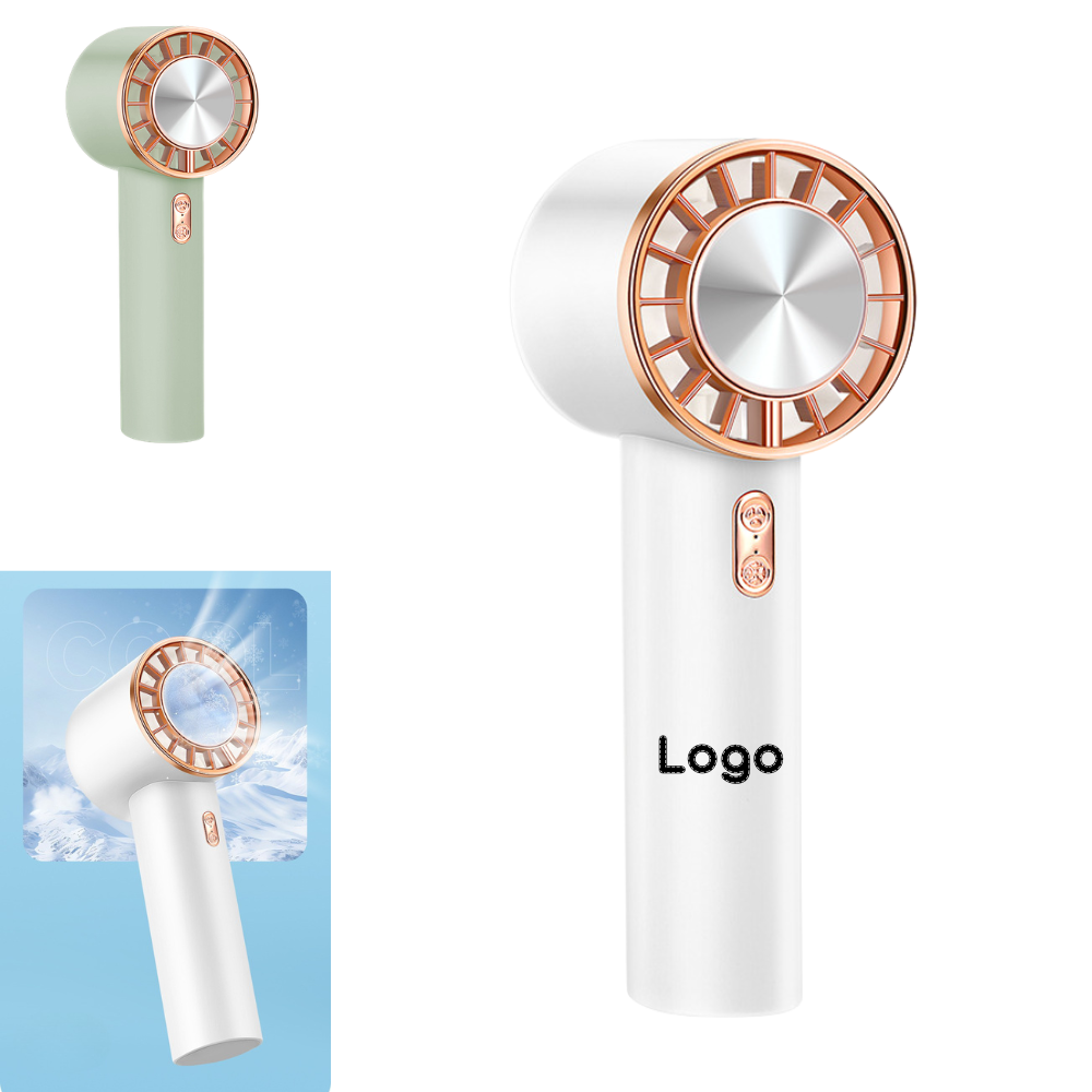 Custom Portable Handheld Cooling Fan 2400 mAh with logo - Tech promotional product