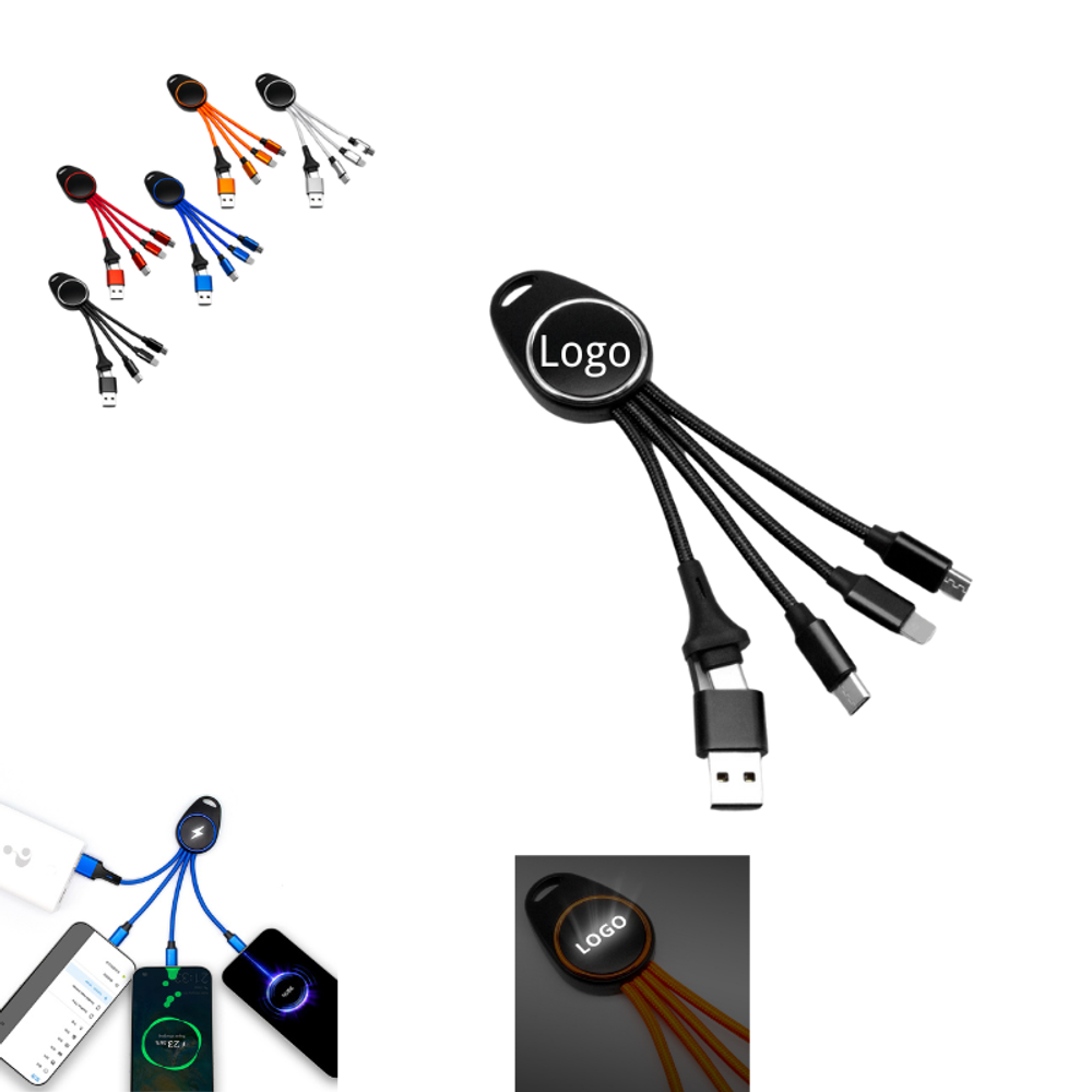 Custom 5 in 1 Multi Charging Cable with logo - Tech promotional product