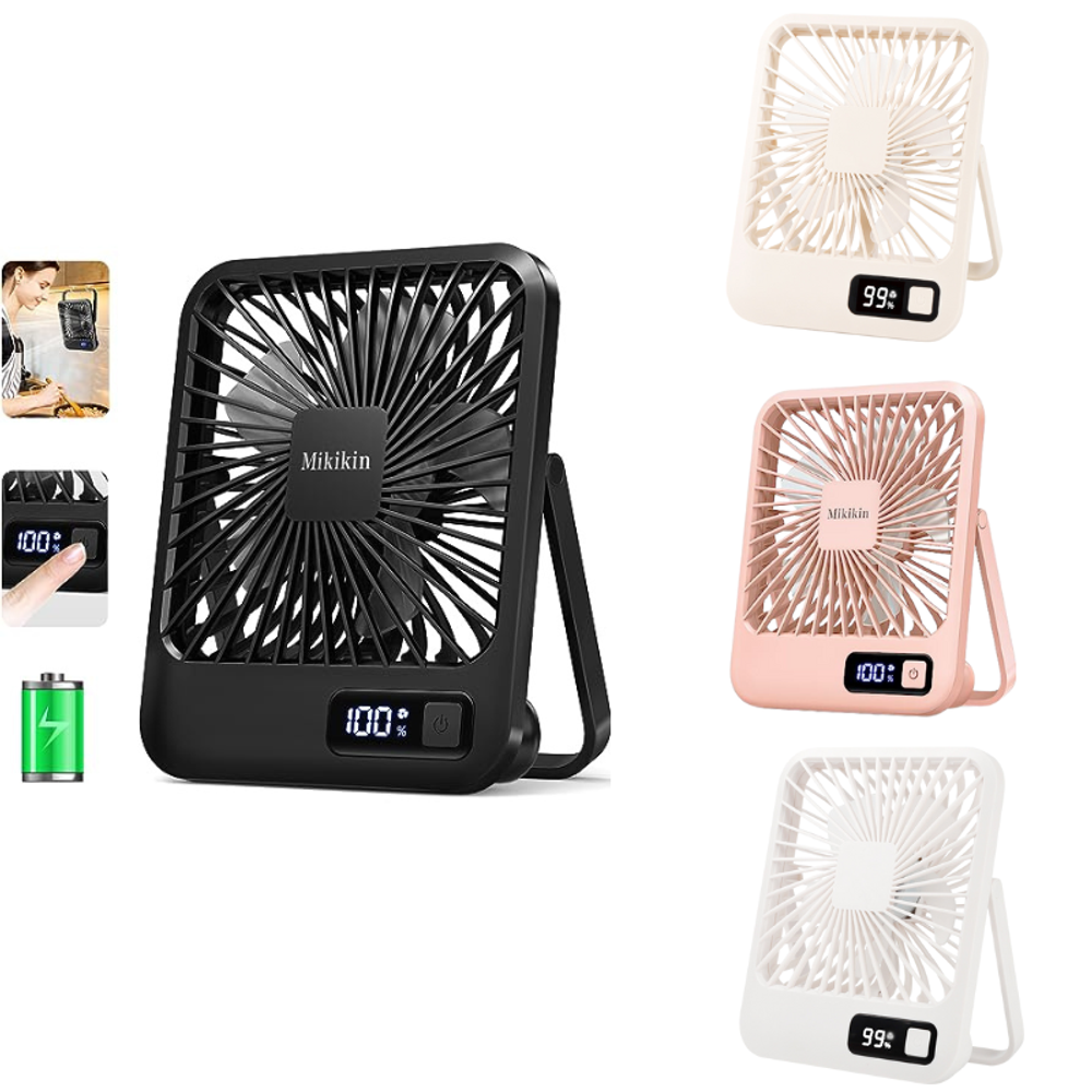 Custom Desk Fan Battery Operated with logo - Tech promotional product