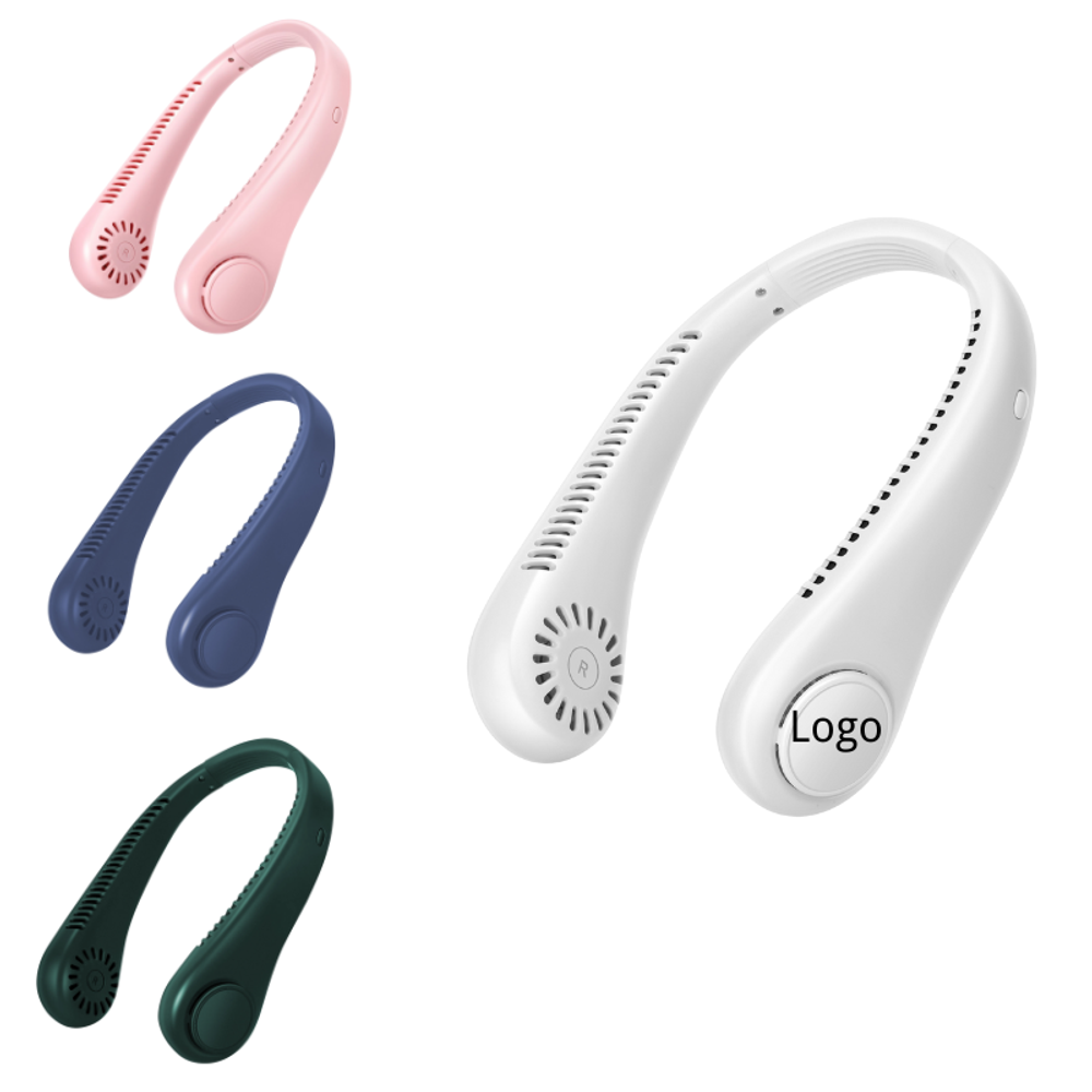 Custom Portable Neck Fan with logo - Tech promotional product