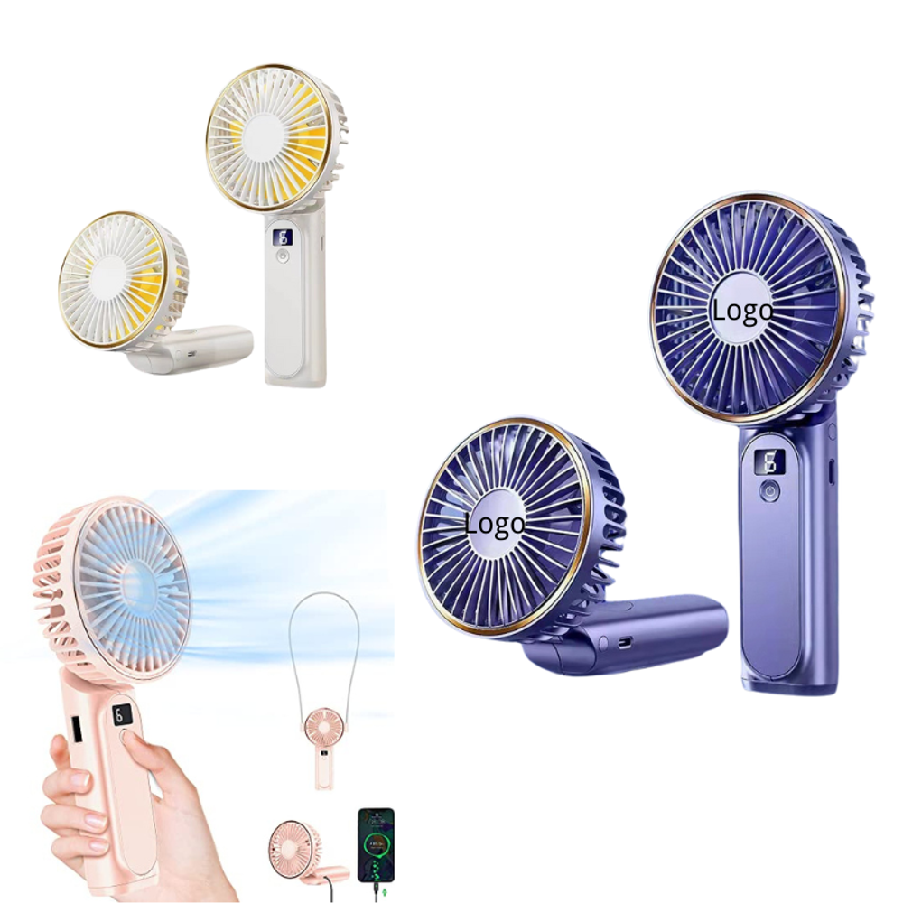 Custom Portable Handheld Fan with logo - Tech promotional product