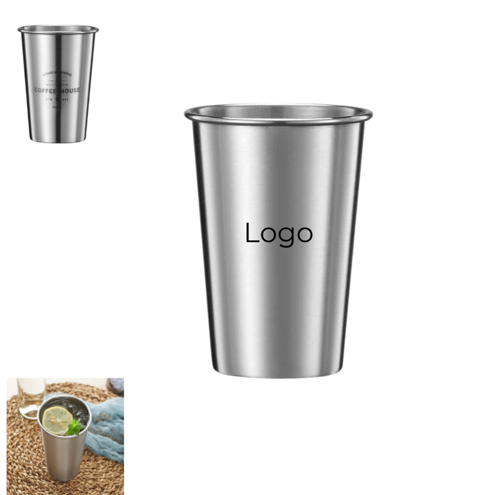 Custom Stainless Steel Pint Cup with logo - Drinkware promotional product