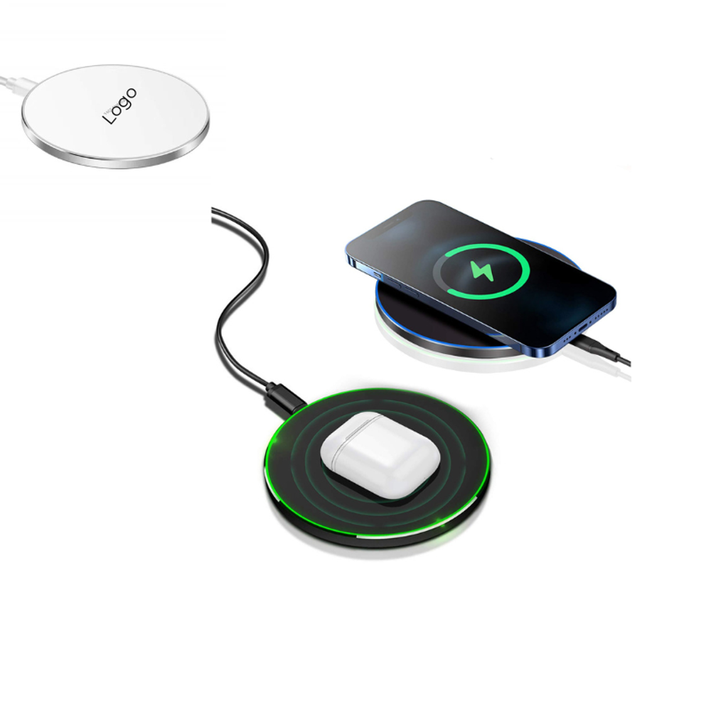 Custom 15W Fast Wireless Charger with logo - Tech promotional product