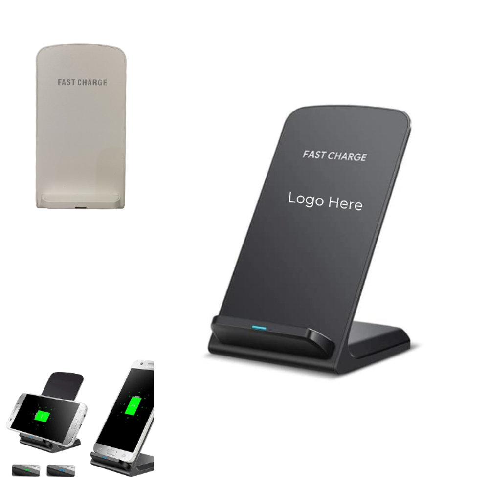 Custom 15W Fast Wireless Charging Stand with logo - Tech promotional product