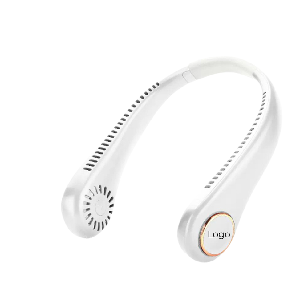 Custom Portable Neck Fan with logo - Tech promotional product