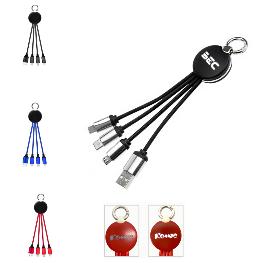 Custom 4 in 1 Multi Charging Cable with logo - Tech promotional product