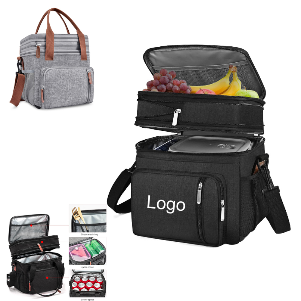 Custom Expandable Insulated Large Lunch Bag with logo - Bags promotional product