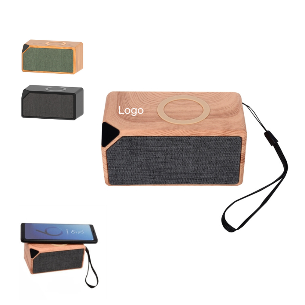 Custom 2 in1 Wireless Charger Speaker with logo - Tech promotional product