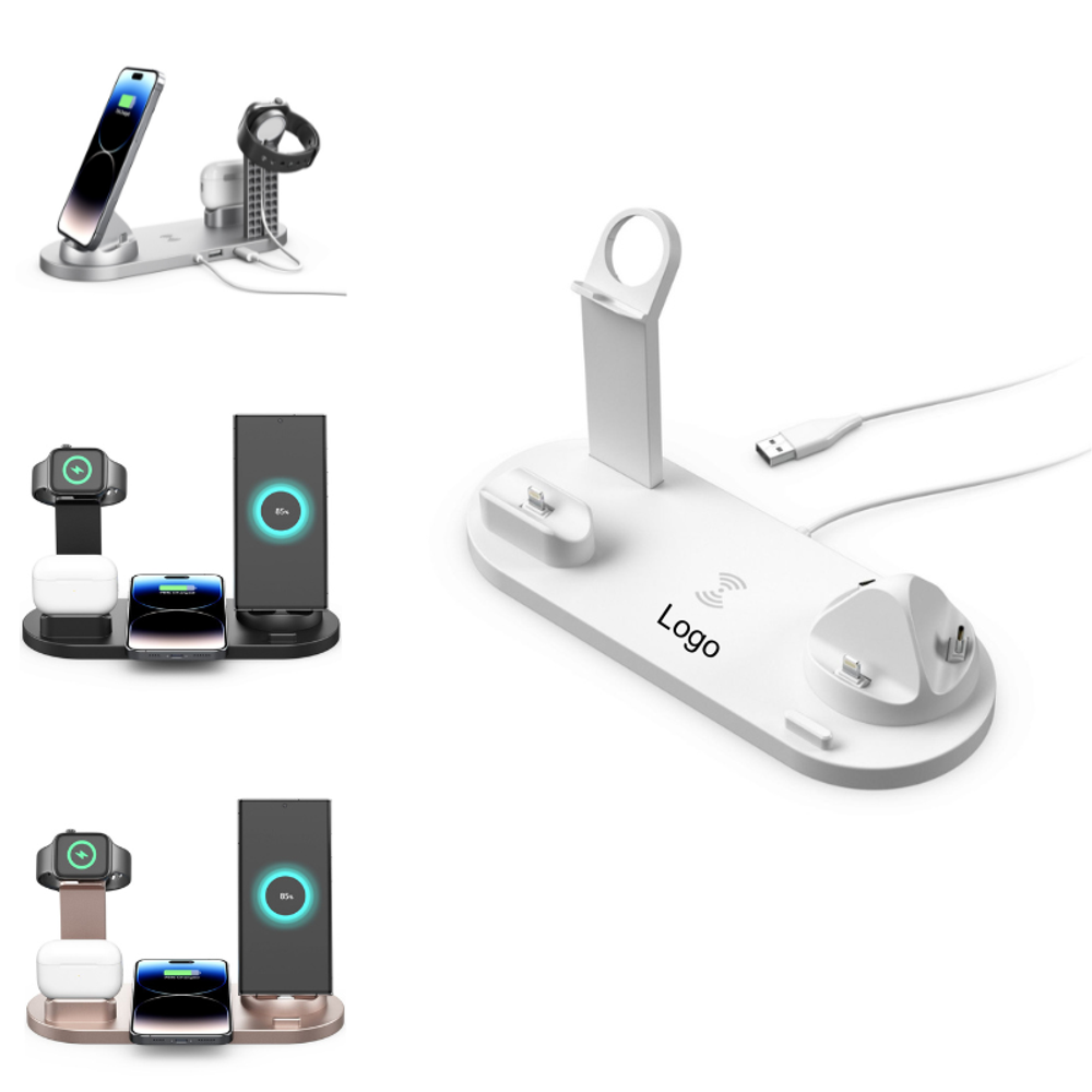 Custom 3 in 1 Charging Station with logo - Tech promotional product