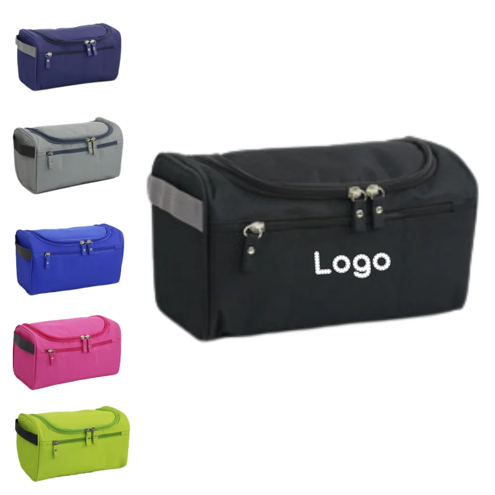 Custom Hanging Portable travel toiletry bag with logo - promotional product
