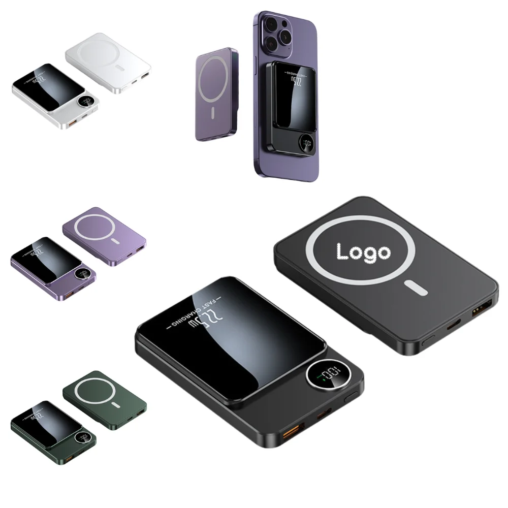 Custom 10000mAh MagSafe Wireless Power Bank with logo - Tech promotional product