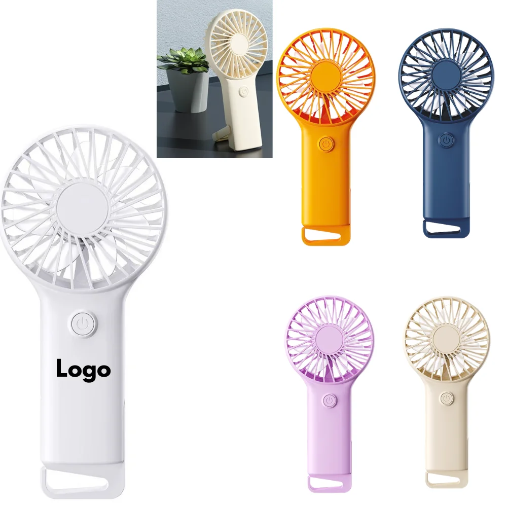 Custom Mini Usb Charging Fan With Carabiner with logo - Tech promotional product