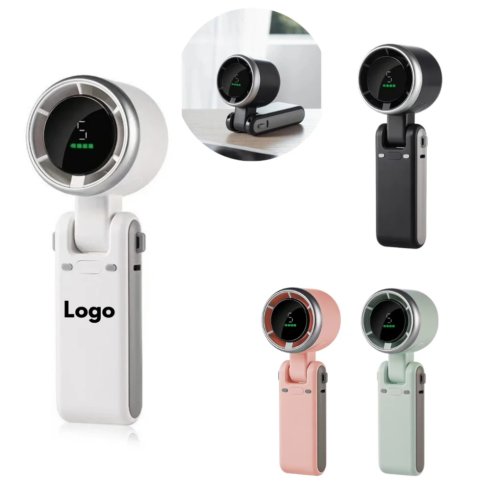 Custom 1200mAh Portable Handheld Turbine Fan with logo - Tech promotional product
