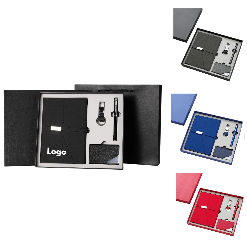 Custom Notebook Card Holder Keychain Gift Box Set with logo - Gift Sets promotional product
