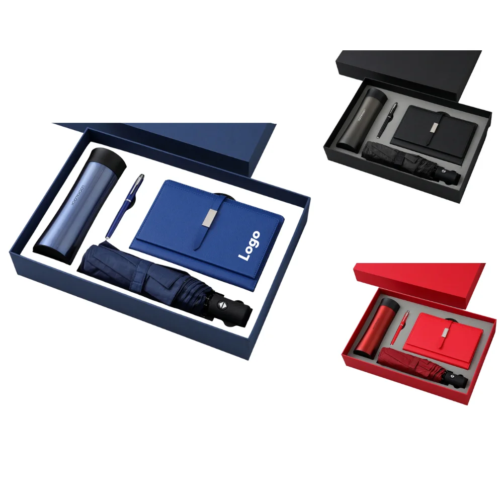 Custom Smart Temperature Tumbler & Umbrella Gift Set with logo - promotional product