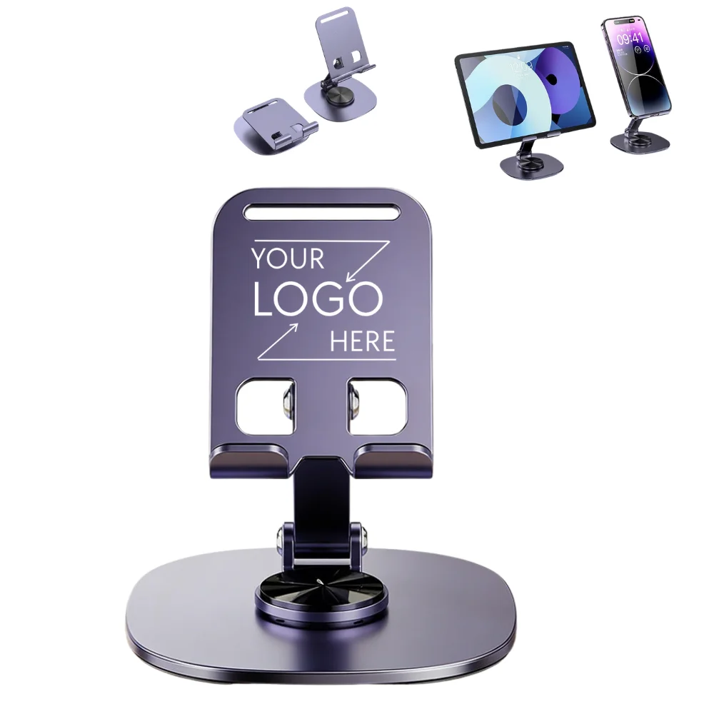Custom Rotating Foldable Phone Tablet Stand with logo - Tech promotional product