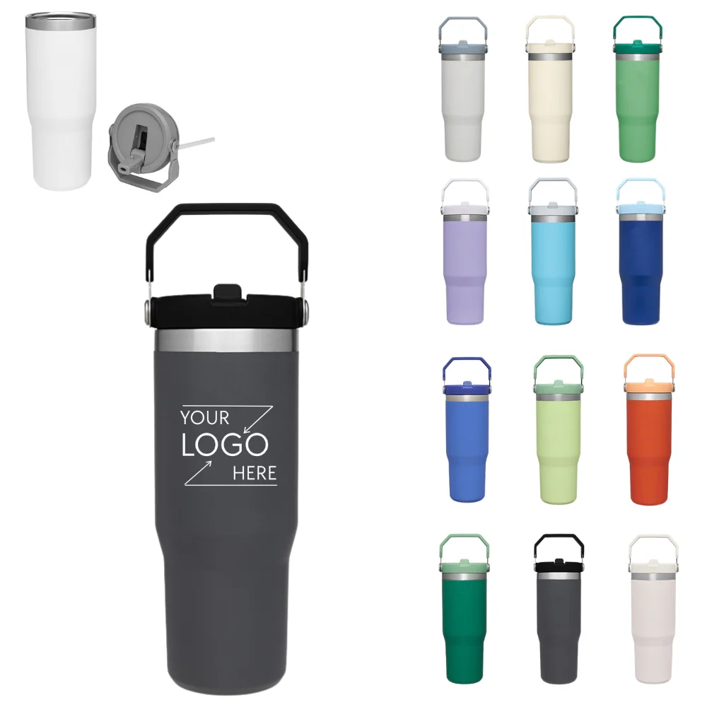 Custom 30oz Vacuum Insulated Tumbler with Straw with logo - promotional product
