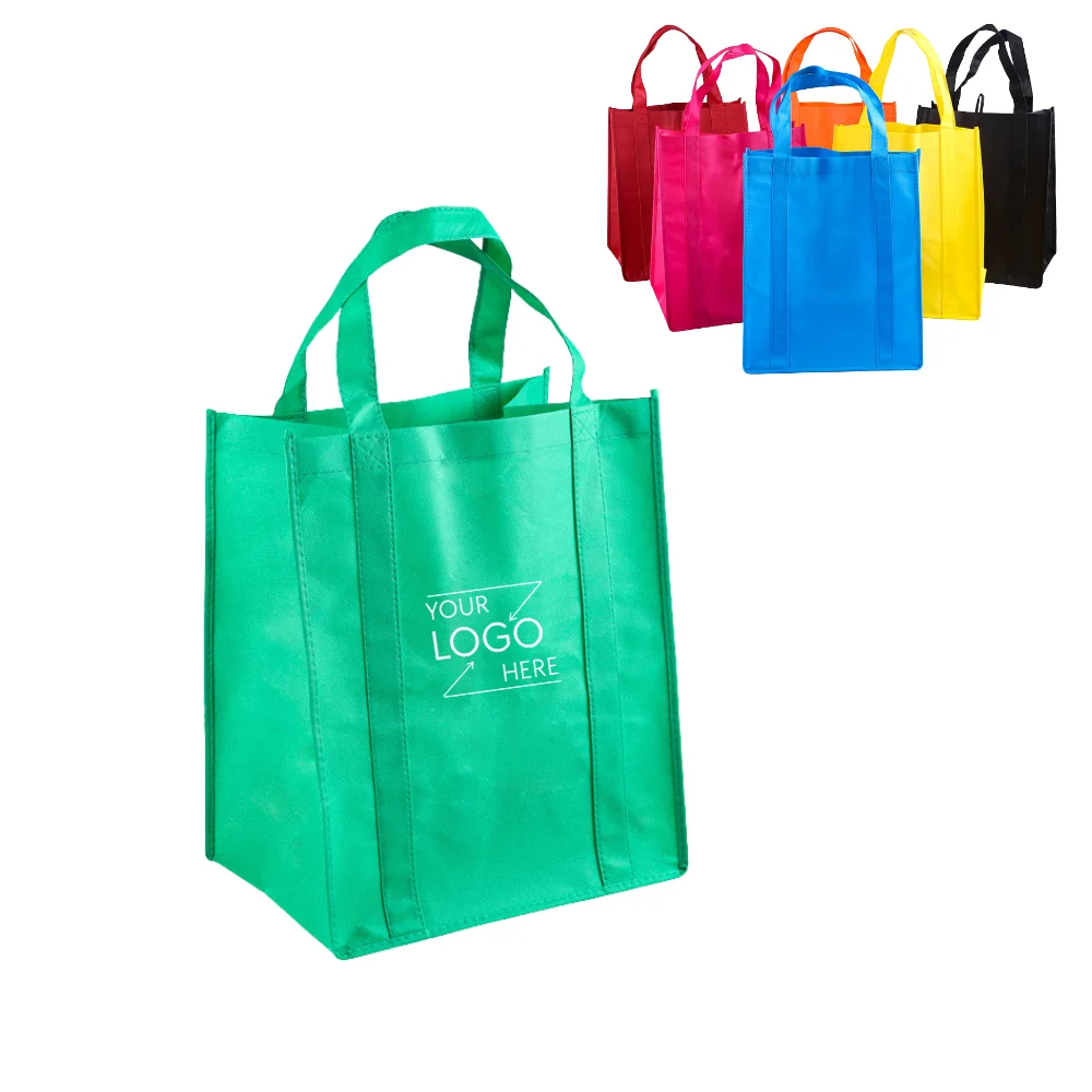 Custom Thickened Gusset Non-Woven Shopping Tote Bag with logo - promotional product