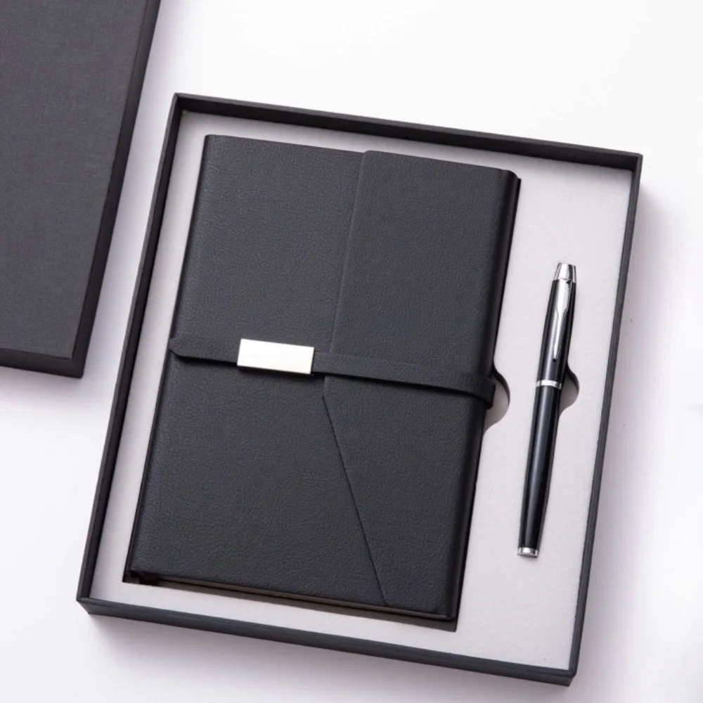 A5 Faux Leather Journal Notebook Pen Gift Box Set with custom logo - image 3