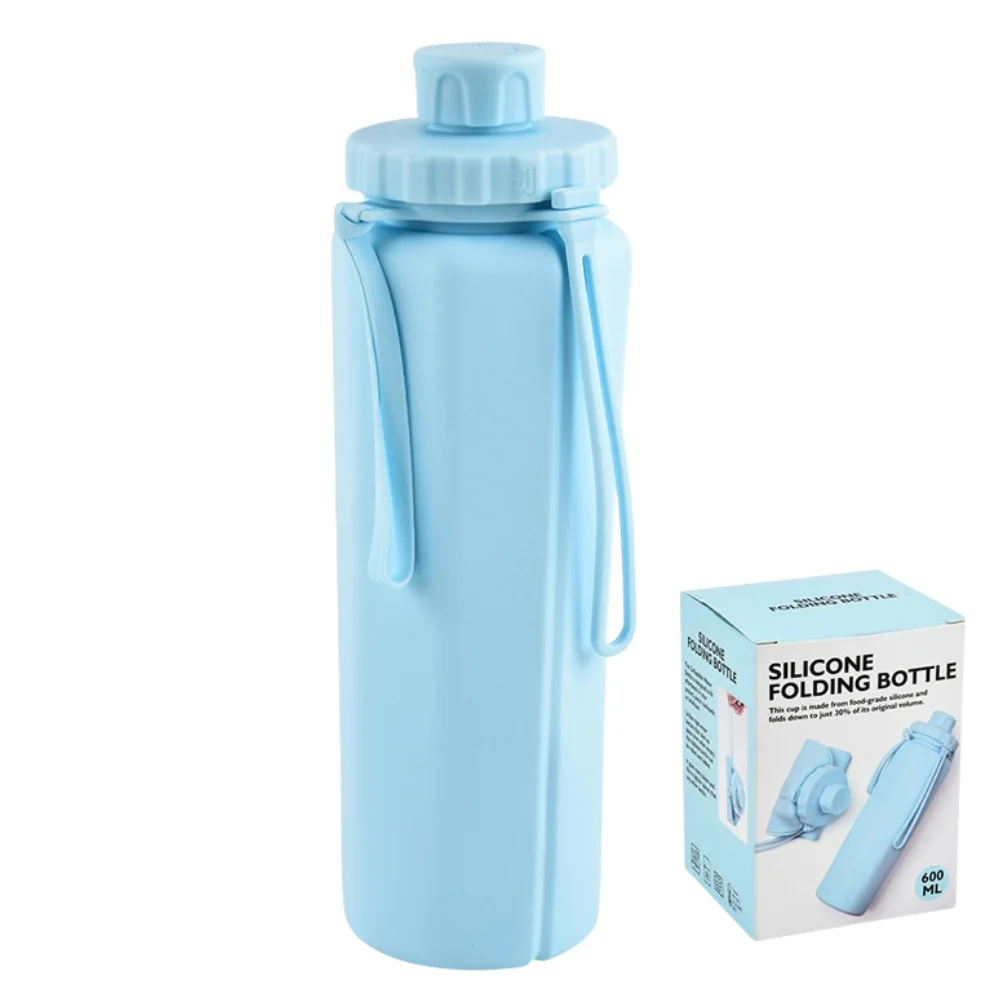 Collapsible Silicone Water Bottle with Lid with custom logo - image 4
