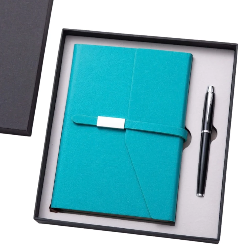 A5 Faux Leather Journal Notebook Pen Gift Box Set with custom logo - image 5