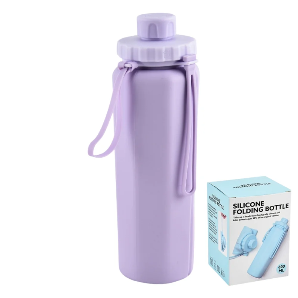 Collapsible Silicone Water Bottle with Lid with custom logo - image 5