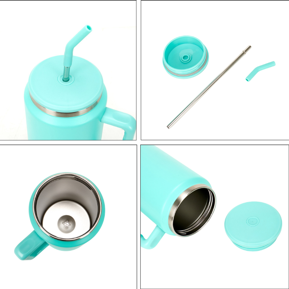 50 Oz Tumbler with Handle and Straw with custom logo - image 2