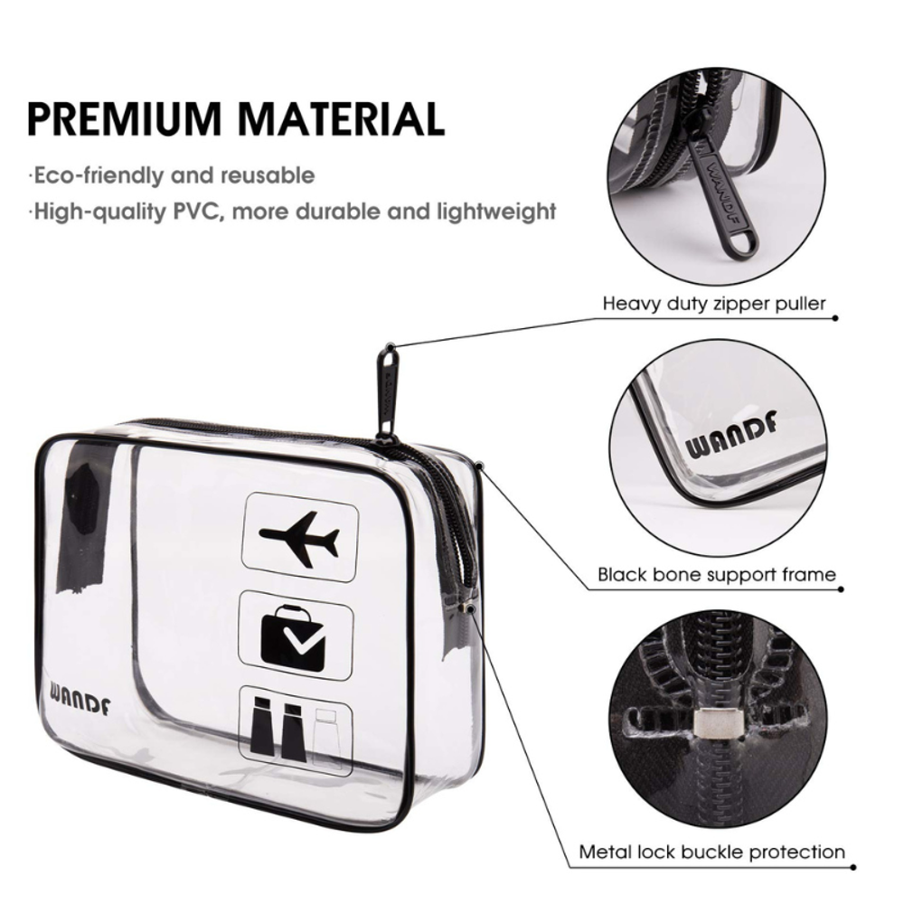 TSA Approved Clear Travel Toiletry Bag with Hand strap with custom logo - image 2