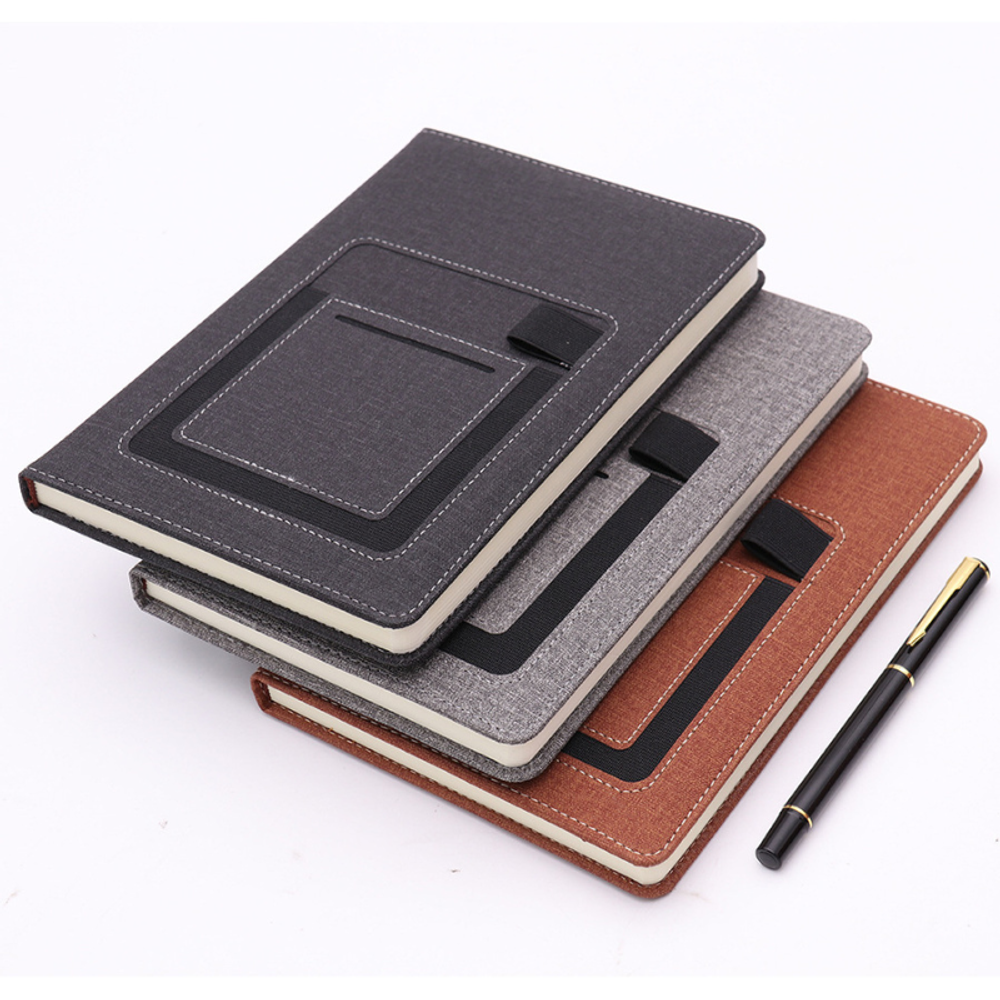 A5 Business Notebook Phone Pocket Card Slot Gift Set with custom logo - image 2