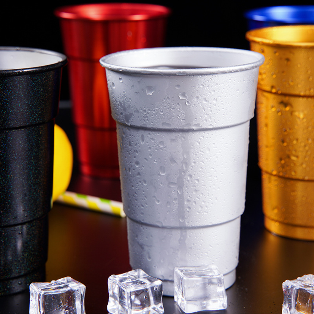 16oz Aluminum Cup Recyclable Party Cups with custom logo - image 2