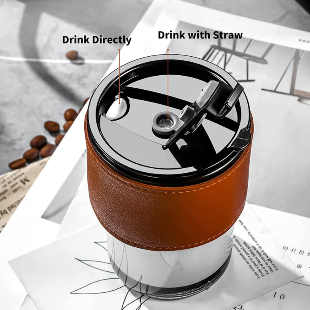 13 oz Tumbler Water Glass with Lid & Straw with custom logo - image 2