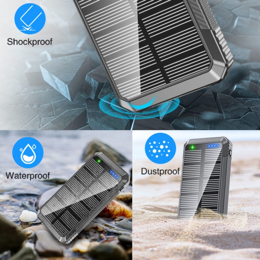 30000 mAh Solar Power Bank Wireless Charger with custom logo - image 2