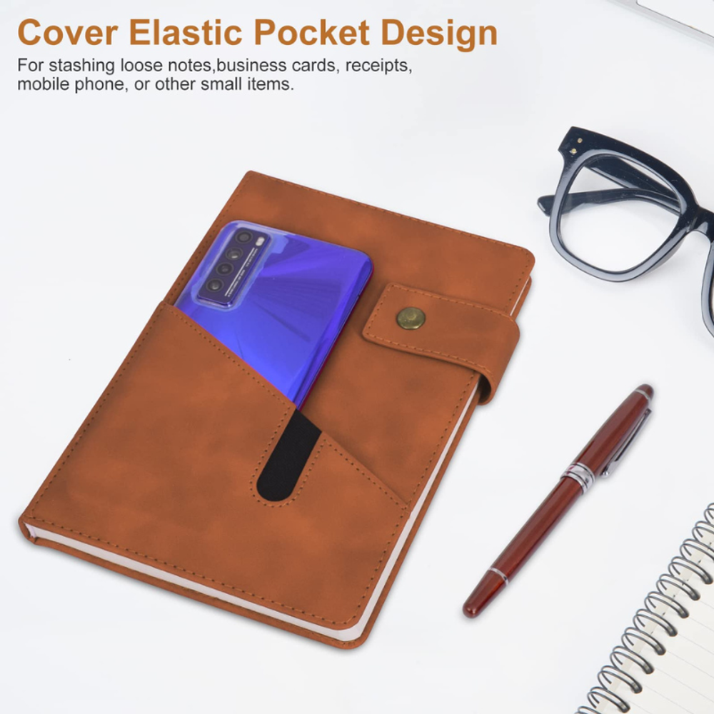 A5 Lined Leather Journal Notebook with custom logo - image 2