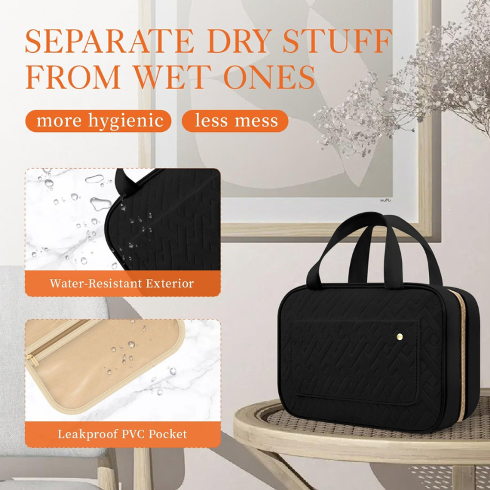 Travel Toiletry Bag with Hanging Hook with custom logo - image 2