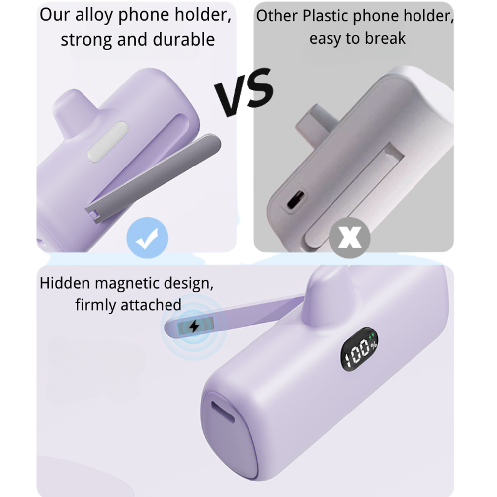 2 in 1 Portable Phone Charger with Stand 5000 mAh with custom logo - image 2