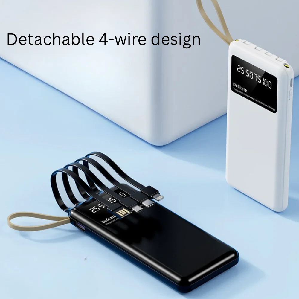 10000 mAh Portable Chargers with Built in Cables with custom logo - image 2