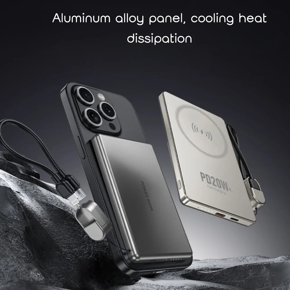 10000mAh Metal Magnetic Power Bank with custom logo - image 2