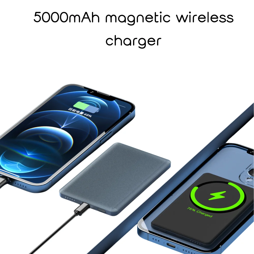 5000mAh Slim Magnetic Wireless Power Bank with custom logo - image 2