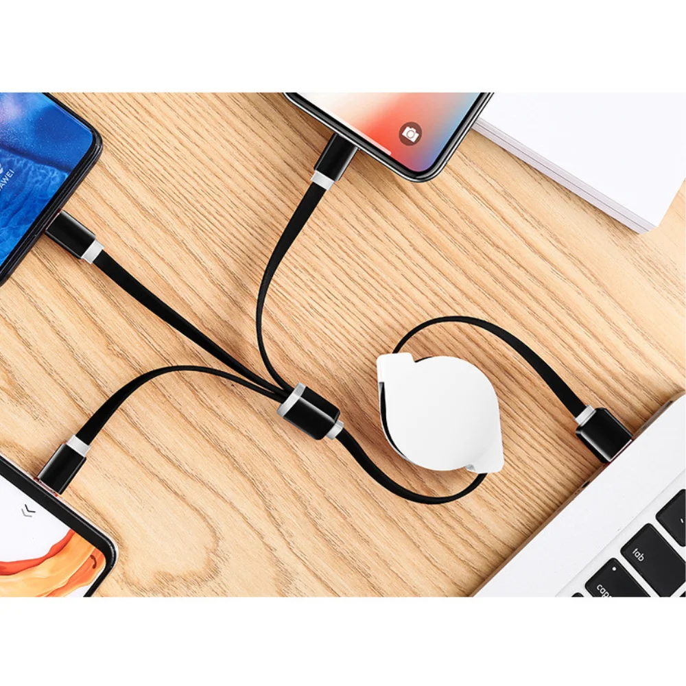Retractable 3-in-1 Fast Charging Cable with custom logo - image 2