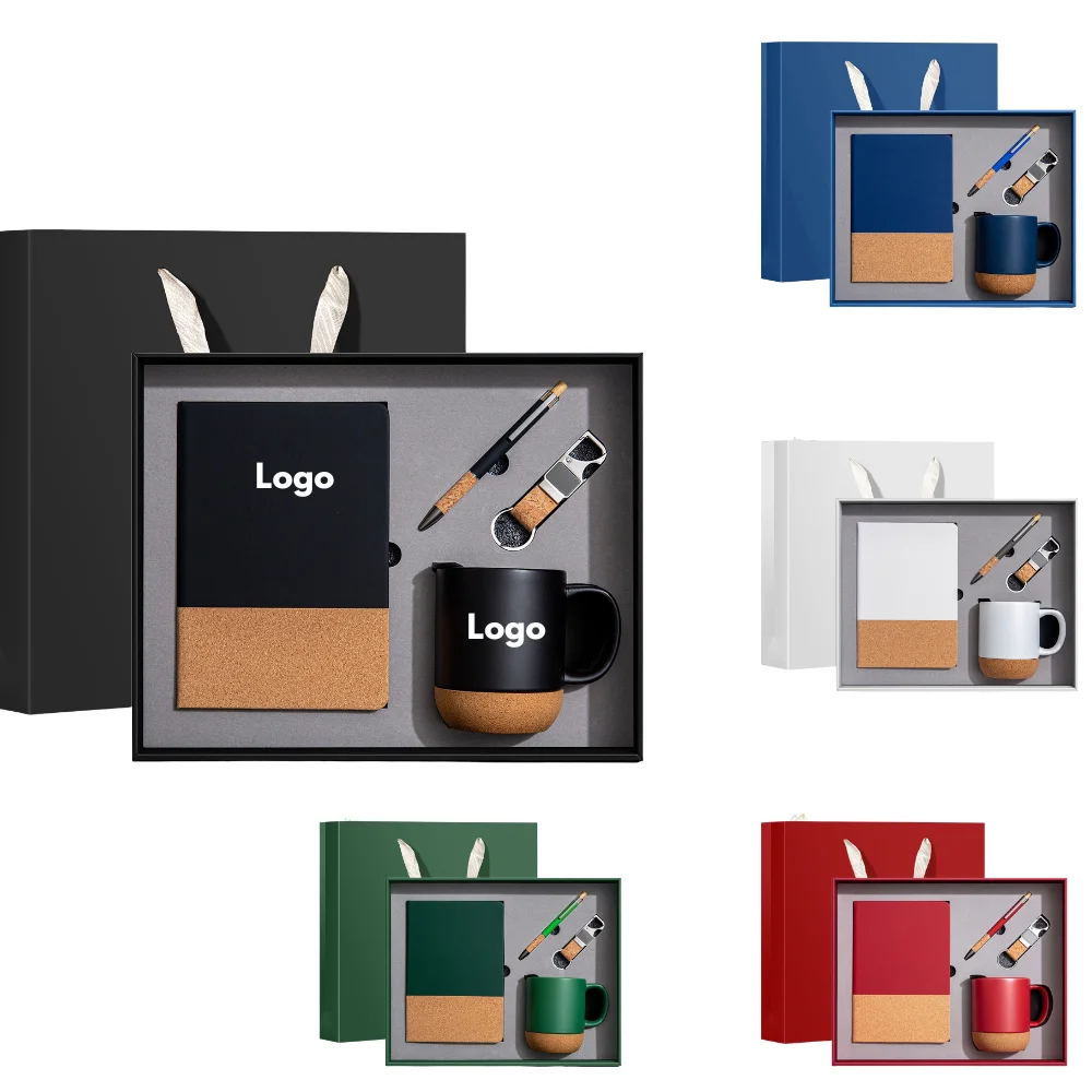 Custom A5 PU Notebook and Pen Gift Box Set with logo - Gift Sets promotional product