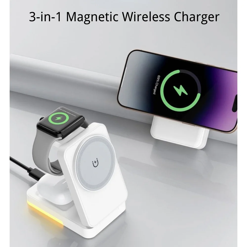 3-in-1 Magnetic Wireless Charger with custom logo - image 2