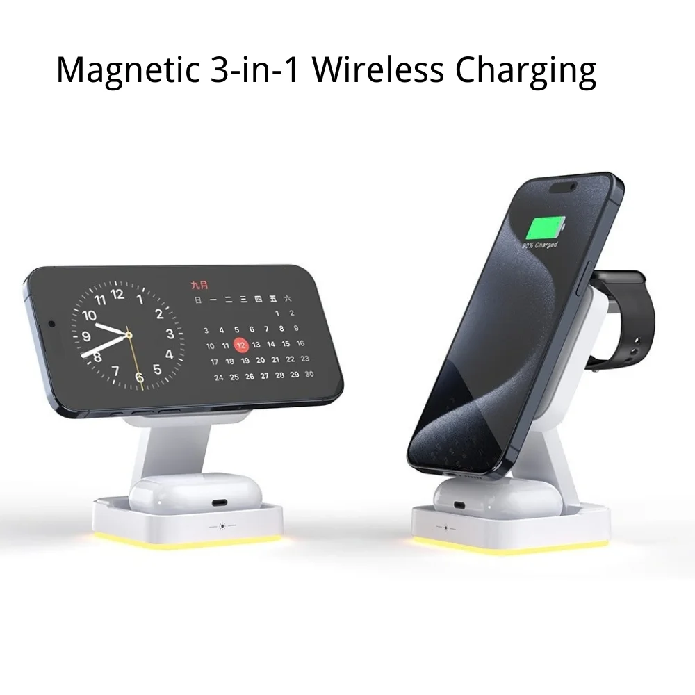 Foldable 3-in-1 Wireless Charging Stand with custom logo - image 2