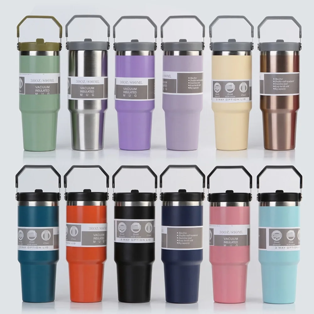 30oz Insulated Tumbler with Straw with custom logo - image 2