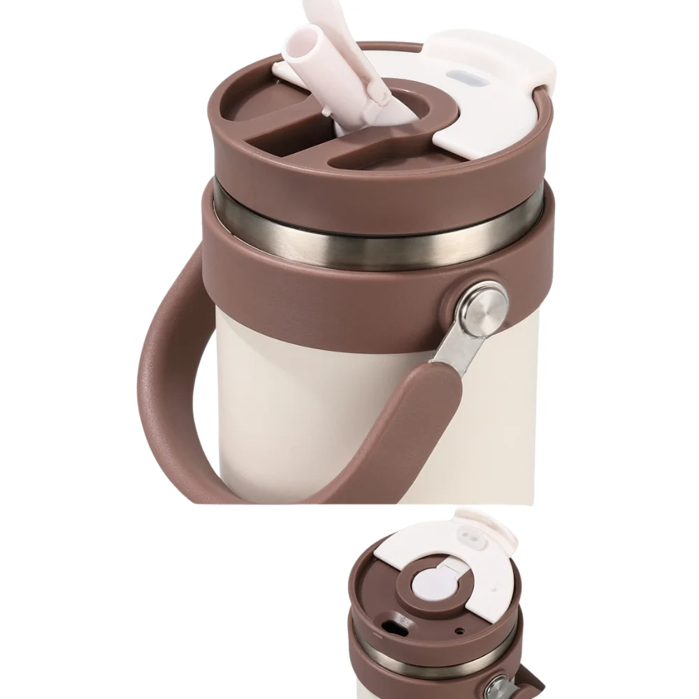40 oz Stainless Steel Insulated Bottle with Handle and Straw with custom logo - image 2