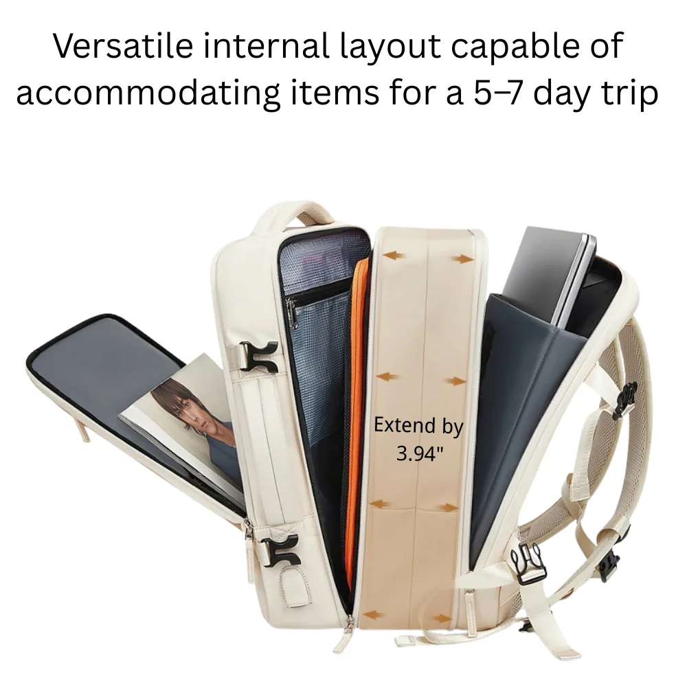 Expandable Travel Carry on Backpack with custom logo - image 2