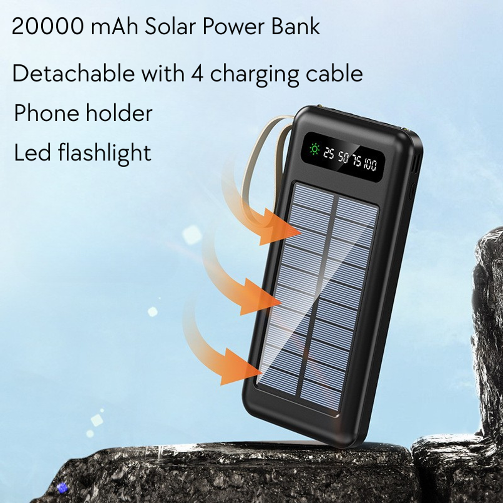 20000 mAh Solar Power Bank with custom logo - image 3