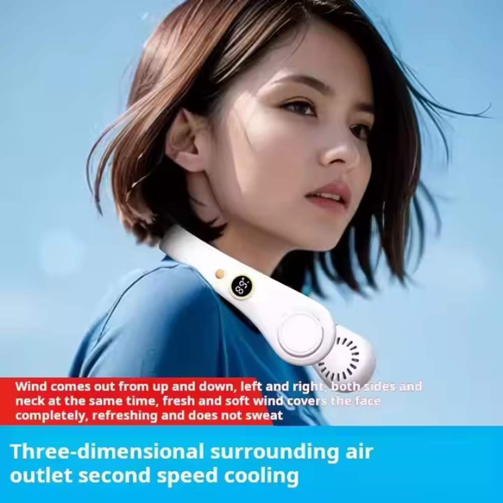 3000 mAh Battery Portable Neck Fan with custom logo - image 3