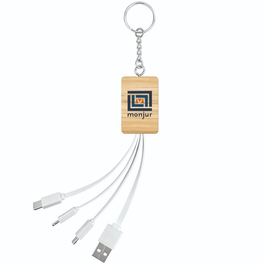 4-in-1 Bamboo Charging Cable with custom logo - image 3